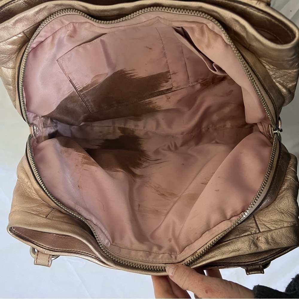 Coach Large Rose Gold Leather Satchel Bag - Picture 7 of 13